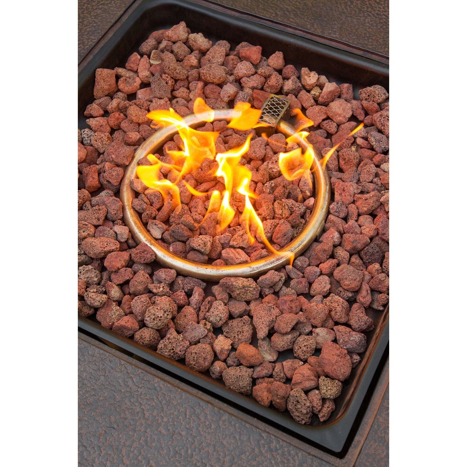 Hanover Fire Pit Chat Set Hanover - Summer Night 5pc Fire Pit Set: 4 Spring Chairs and Durastone Fire Pit