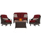 Hanover Fire Pit Chat Set Hanover - Ventura 4-Piece Fire Pit Chat Set in Crimson Red