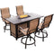Hanover Fire Pit Dining Set Hanover Monaco 5-Piece High-Dining Set with 4 Swivel Chairs, and a 30,000 BTU Fire Pit Table, MONDN5PCFP-BR        Hanover Monaco 5-Piece High-Dining Set with 4 Swivel Chairs, and a 30,000 BTU Fire Pit Table, MONDN5PCFP-BR