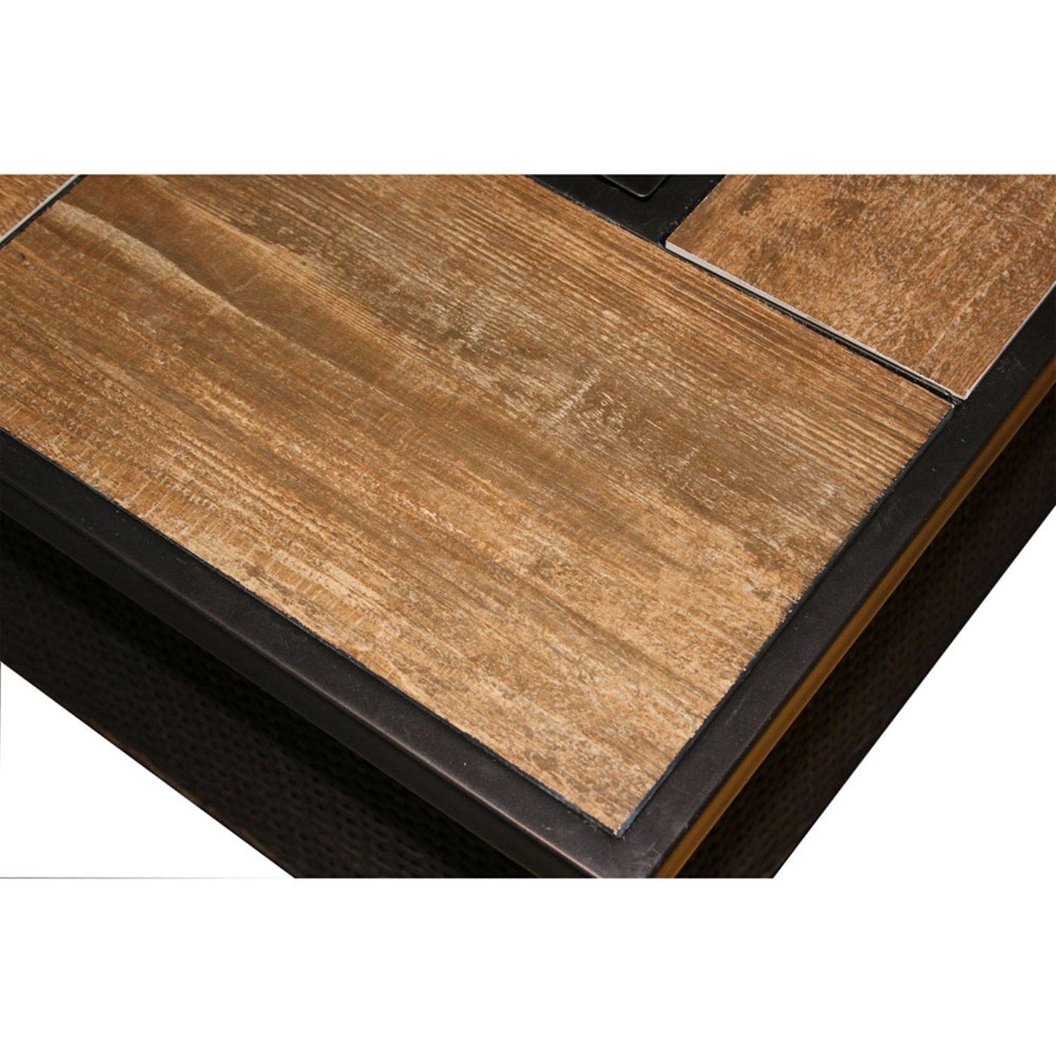 Hanover Fire Table Hanover- Woven 40,000 BTU Fire Pit Coffee Table with Woodgrain Tile-Top | 35x43 |  COFFEETBLFP-WG