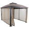 Hanover Gazebo Aster Aluminum and Steel Gazebo with Mosquito Netting in Tan 9.8' D x 11.8' W x 9.7' H