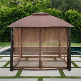 Hanover Gazebo Morning Vale 9.8' D x 9.8' W x 9.4' H Gazebo with Mosquito Netting in Brown