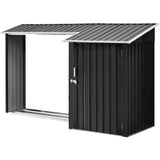 Hanover Hanover 2-in-1 Galvanized Steel Multi-Use Shed with Firewood Storage
