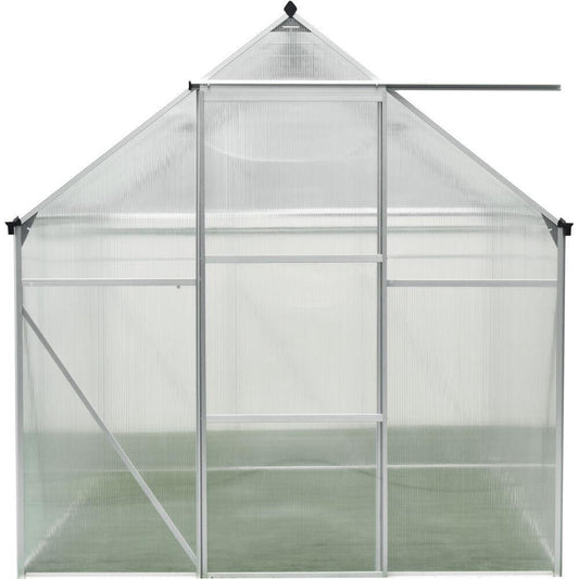 Hanover Hanover 4-Ft. x 6-Ft. Polycarbonate Walk-In Greenhouse w/Aluminum Frame, Galvanized Steel Base, Siding Door and Automatic Vent Opener
