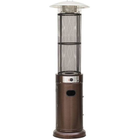 Hanover Hanover 6 Ft. 34,000 BTU Cylinder Patio Heater with Glass Flame Display in Bronze