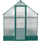 Hanover Hanover 8-Ft. x 6-Ft. Polycarbonate Walk-In Greenhouse w/ Planter Beds, Galvanized Steel Base, Aluminum Frame, Window and Roof Vent