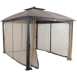 Hanover Hanover Aster Aluminum and Steel Gazebo with Mosquito Netting, Tan (9.8' D x 11.8' W x 9.7' H)