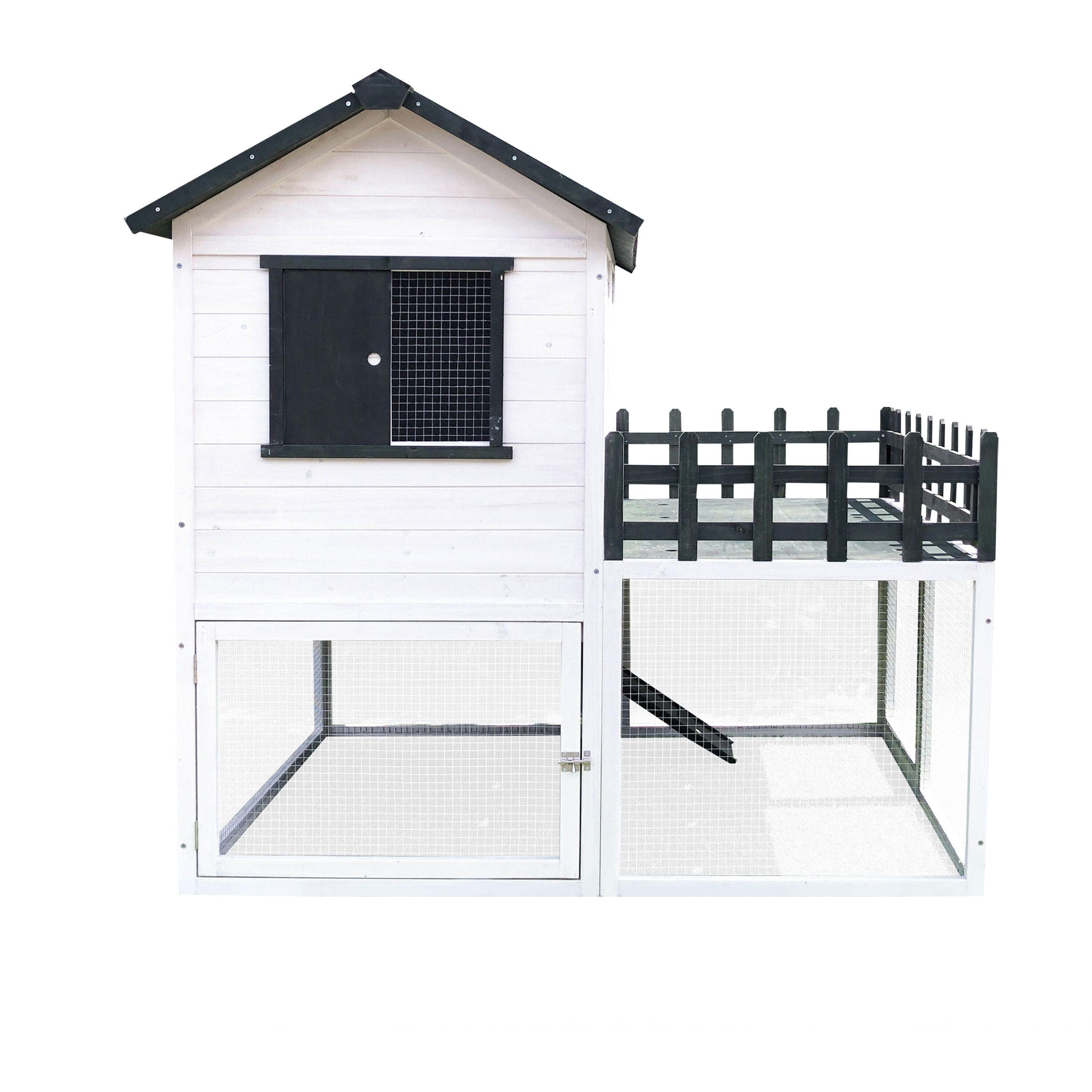 Hanover Hanover Elevated Wooden Chicken Coop with Ramp, Planting Area, Wire Mesh Run, Waterproof Roof, 4.25 Ft. x 4 Ft. x 4.2 Ft.