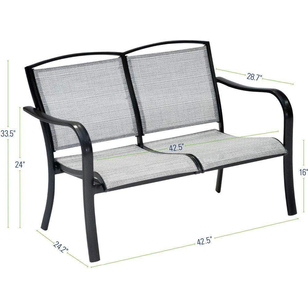 Hanover Hanover Foxhill All-Weather Commercial-Grade Aluminum Loveseat with Sunbrella Sling Fabric