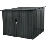 Hanover Hanover Galvanized Steel Bicycle Storage Shed with Twist Lock and Key for up to 4 Bikes, Dark Gray
