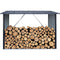 Hanover Hanover - Indoor/Outdoor Galvanized Steel Woodshed Storage Rack Holds up to 69 Cu. Ft. of Stacked Firewood, Dark Gray