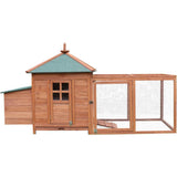 Hanover Hanover Outdoor Wooden Chicken Coop with Ramp, Nesting Box, Wire Mesh Run, Waterproof Roof, 6.4 Ft. x 2.4 Ft. x 3.2 Ft.