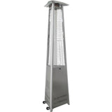 Hanover Heater Covers Hanover 7.5-Ft. 42,000 BTU Triangle Propane Patio Heater in Stainless Steel with Weather-Protective Cover, HAN104SS-CV