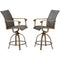 Hanover Outdoor Barstools Hanover - Hermosa Set of 2 Hand Woven Wicker Bar Chairs with Faux-Wood Accents