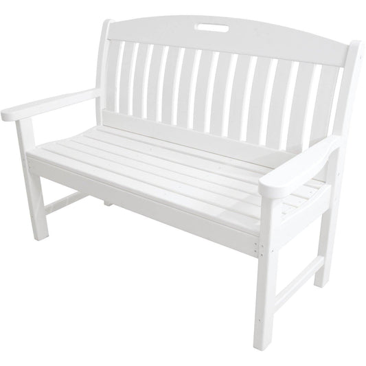 Hanover Outdoor Bench Hanover - Outdoor Furniture HVNB48WH Avalon All Weather Porch Bench, 48", White