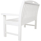 Hanover Outdoor Bench Hanover - Outdoor Furniture HVNB48WH Avalon All Weather Porch Bench, 48", White | HVNB48WH