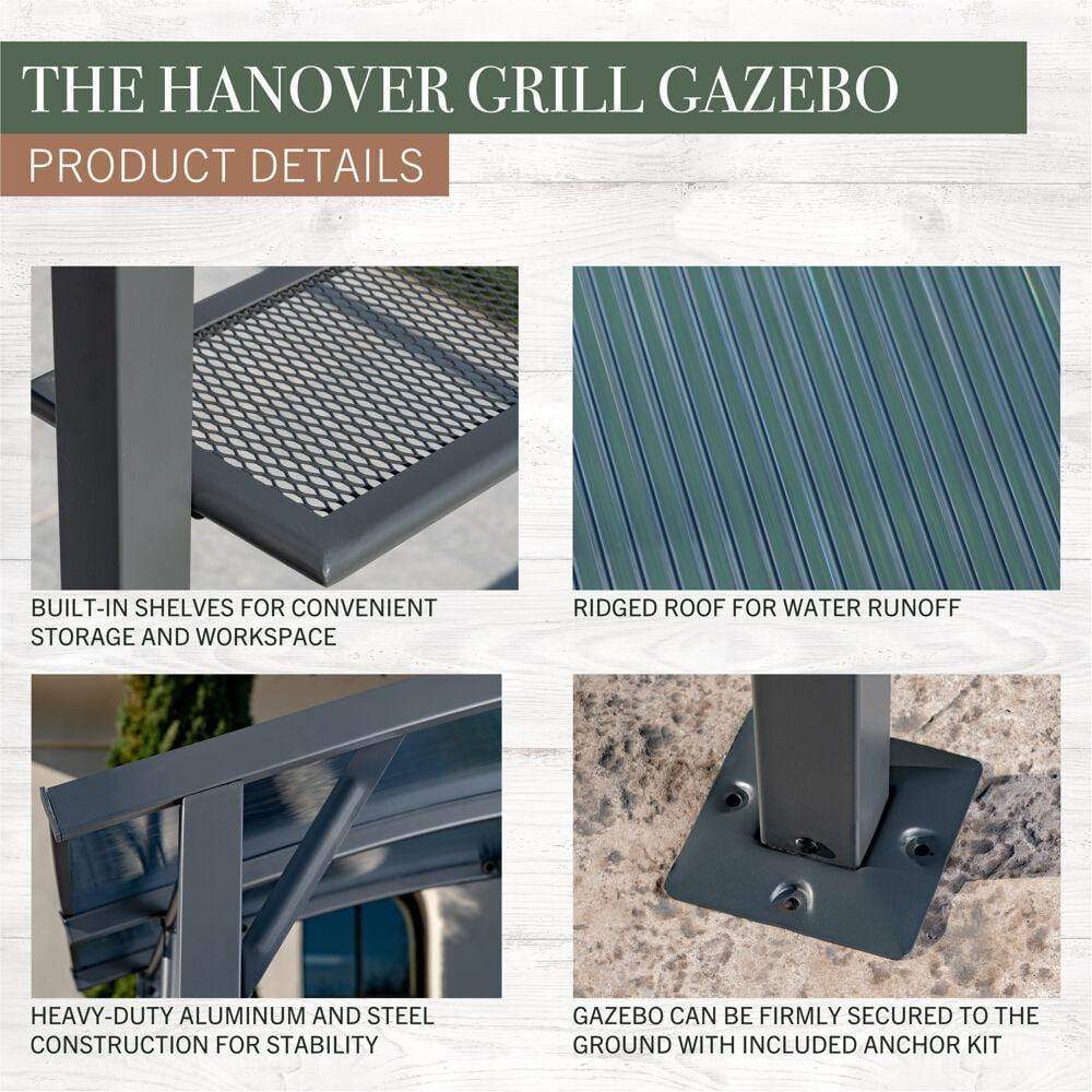 Hanover Outdoor Decor Hanover Hanover Grill Gazebo 90" x 59" x 90"