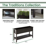 Hanover Outdoor Decor Hanover Traditions 51-in. Raised Garden Bed Planter with Storage Shelf