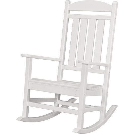 Hanover Outdoor Deep Seating Hanover Pineapple Cay All-Weather Porch Rocking Chair Set with 2 Rockers and an 19" x 15" Side Table in White | PINE3PC-WHT