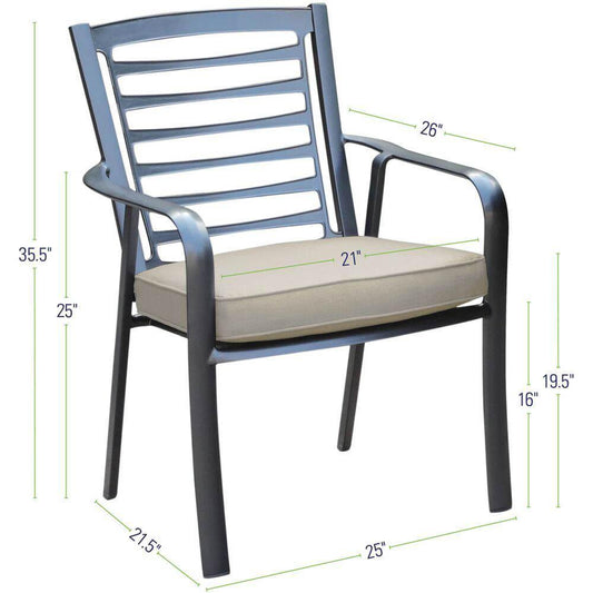 Hanover Outdoor Dining Chairs Hanover - Commercial aluminum dining chair with Sunbrella cushion