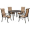 Hanover Outdoor Dining Set Hanover Brigantine 5-Piece Outdoor Dining Set with 4 Contoured-Sling Chairs and a 50-In. Round Cast-Top Table - BRIGDN5PCRD