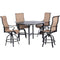 Hanover Outdoor Dining Set Hanover Brigantine 5 Piece Outdoor High-Dining Set with 4 Contoured-Sling Swivel Chairs and a 50-In. Round Cast-Top Table - Tan/Bronze - BRIGDN5PCBR