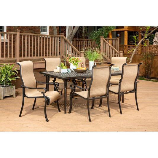 Hanover Outdoor Dining Set Hanover - Brigantine 7-Piece Dining Set with an Expandable Cast-Top Dining Table