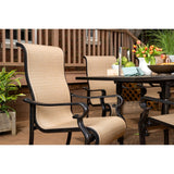 Hanover Outdoor Dining Set Hanover - Brigantine 7-Piece Dining Set with an Expandable Cast-Top Dining Table - Cast/Tan - BRIGDN7PC-EX
