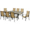 Hanover Outdoor Dining Set Hanover - Brigantine 9-Piece Dining Set with an XL Cast-Top Dining Table and 8 Sling-back Dining Chairs