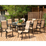 Hanover Outdoor Dining Set Hanover - Brigantine 9-Piece Dining Set with an XL Cast-Top Dining Table and 8 Sling-back Dining Chairs
