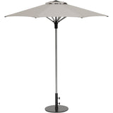 Hanover Outdoor Dining Set Hanover - Cortino 5 piece Counter Height Dining | 4 Slat Chairs | 42" Slat Table, Umbrella & Base | CORTDN5PCSBR-SU