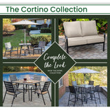 Hanover Outdoor Dining Set Hanover - Cortino 5 piece Counter Height Dining | 4 Slat Counter Height Chrs | 42" Slat Table | CORTDN5PCSBR