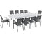 Hanover Outdoor Dining Set Hanover Del Mar 11-Piece Outdoor Dining Set with 10 Sling Chairs in Gray and a 40" x 118" Expandable Dining Table - DELDN11PC-WG