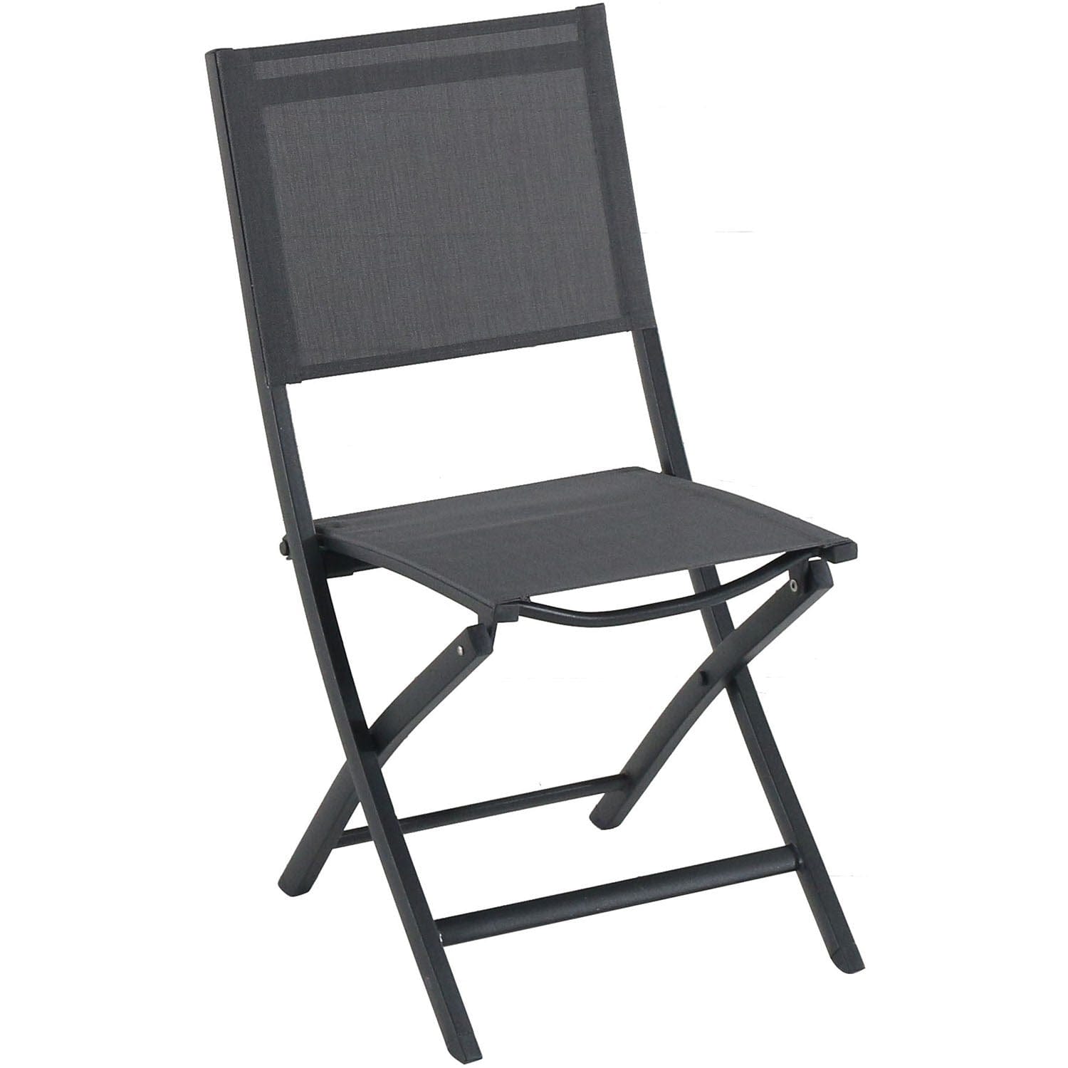 Hanover Outdoor Dining Set Hanover Del Mar 7 Piece Outdoor Dining Set with 6 Folding Sling Chairs in Gray and a White 40" x 118" Expandable Dining Table | DELDN7PCFD-WG