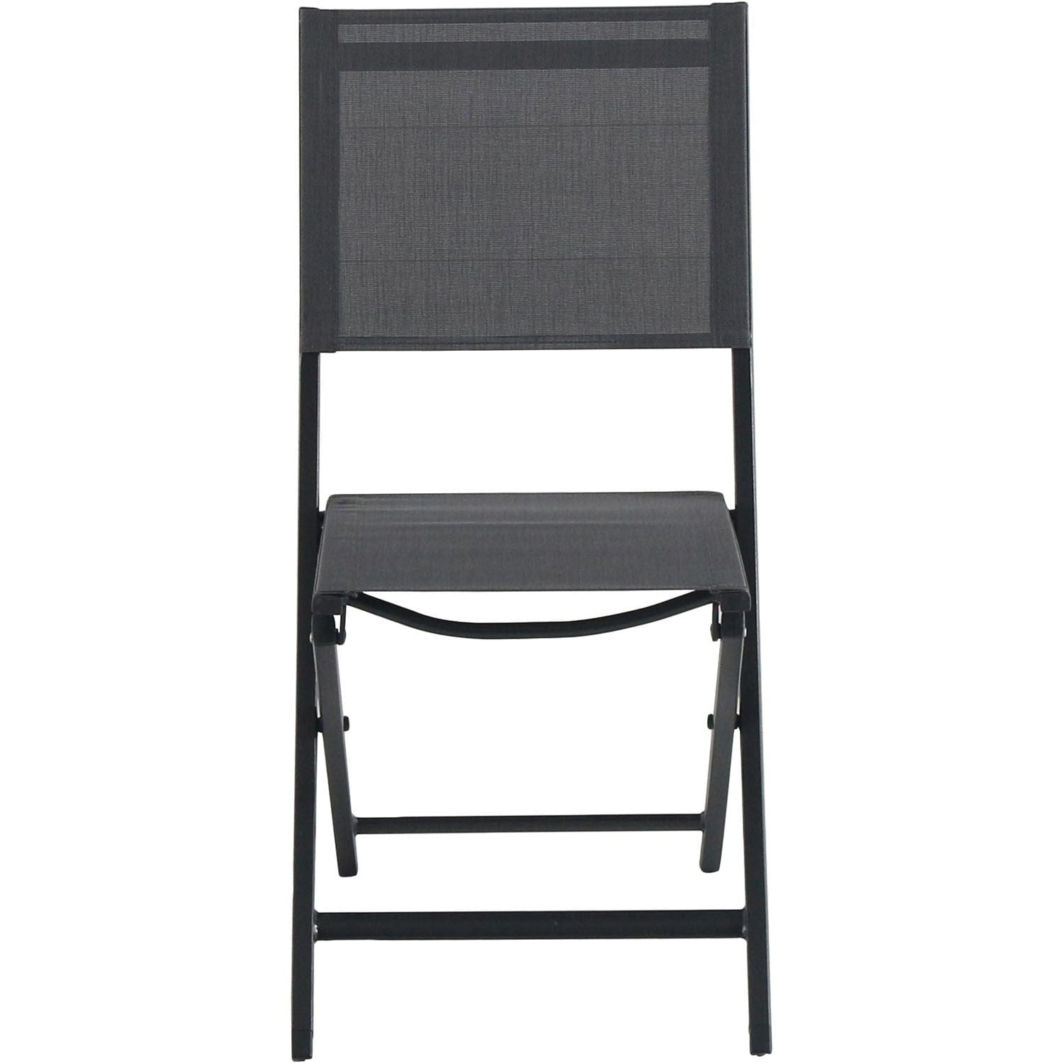 Hanover Outdoor Dining Set Hanover Del Mar 9-Piece Outdoor Dining Set with 8 Folding Sling Chairs in Gray and a White 40" x 118" Expandable Dining Table - DELDN9PCFD-WG