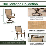 Hanover Outdoor Dining Set Hanover - Fontana 7 Piece Dining Set with Two Swivel Rockers | Four Dining Chairs, a Tile-Top Dining Table | 9 Ft. Umbrella and Stand | FNTDN7PCSWTN2-SU
