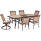 Hanover Outdoor Dining Set Hanover- Fontana 7 Piece Dining Set with Two Swivel Rockers | Four Stationary Dining Chairs | and a Large Tile-Top Dining Table | FNTDN7PCSWTN-2