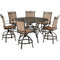 Hanover Outdoor Dining Set Hanover Fontana 7-Piece High-Dining Set with 6 Counter-Height Swivel Chairs and a 56-in. Cast-Top Table, FNTDN7PCPBRC