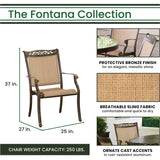 Hanover Outdoor Dining Set Hanover Fontana 7-Piece Outdoor Dining Set with 6 Sling Chairs and a 60-in. Tile-Top Table | FNTDN7PCRDTN