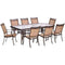 Hanover Outdoor Dining Set Hanover - Fontana 9-Piece Dining Set with Eight Stationary Dining Chairs and an Extra-Large Glass-Top Dining Table