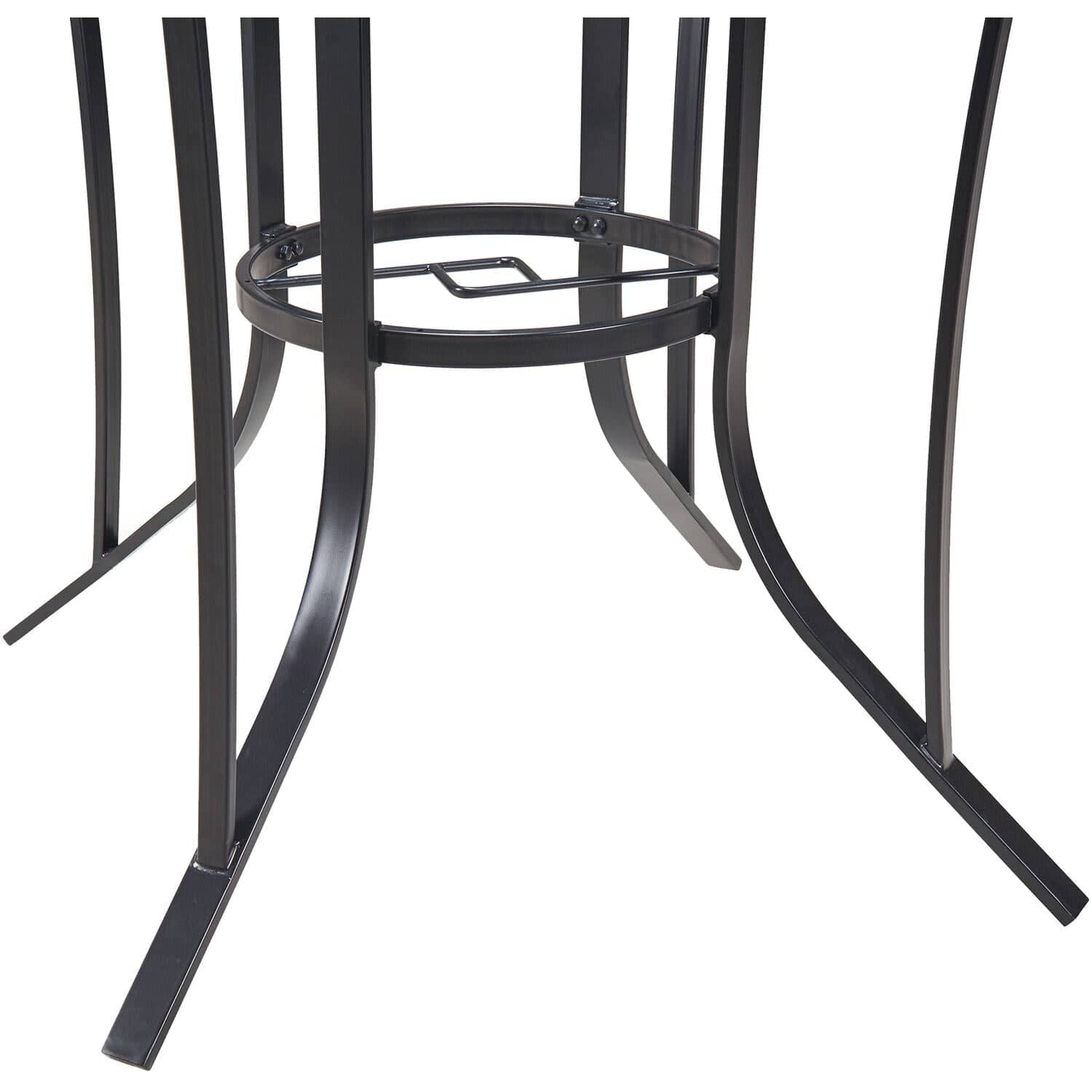 Hanover Outdoor Dining Set Hanover - Lavallette 5-Piece Counter-Height Dining Set in Silver Linings with 4 Swivel Chairs and a 52-In. Round Glass-Top Table | LAVDN5PCBR-SLV