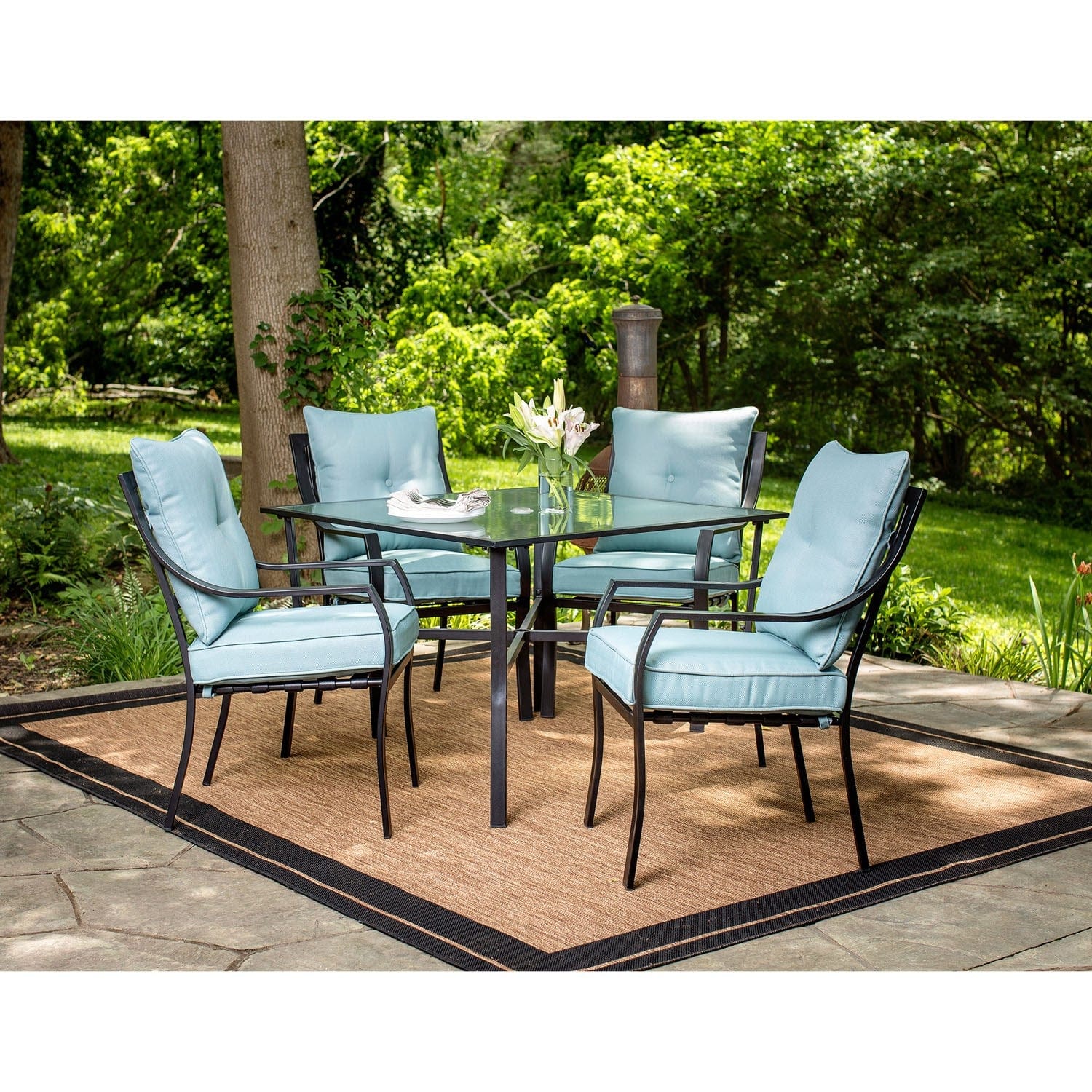 Hanover Outdoor Dining Set Hanover Lavallette 5-Piece Dining Set in Ocean Blue - LAVDN5PC-BLU
