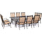 Hanover Outdoor Dining Set Hanover - Manor 11-Piece Dining Set ( MANDN11PC ) with 10 Sling Chairs and an Extra-Large 60" x 84" Cast-Top Dining Table