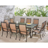 Hanover Outdoor Dining Set Hanover - Manor 11-Piece Dining Set with 10 Sling Chairs and an Extra-Large 60" x 84" Cast-Top Dining Table - MANDN11PC