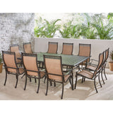 Hanover Outdoor Dining Set Hanover - Manor 11-Piece Dining Set with 10 Sling Chairs and an Extra-Large 60" x 84" Cast-Top Dining Table - MANDN11PC