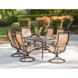 Hanover Outdoor Dining Set Hanover - Manor 7-Piece Outdoor Dining Set with Six Swivel Rockers and a Large Cast-top Dining Table | MANDN7PCSW-6