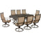 Hanover Outdoor Dining Set Hanover - Manor 9 Piece - 8 Sling Swivel Rockers, 96"x60" Oval Cast Table | MANDN9PCOVSW8