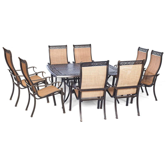 Hanover Outdoor Dining Set Hanover - Manor 9-Piece Outdoor Dining Set with Large Square Table MANDN9PCSQ