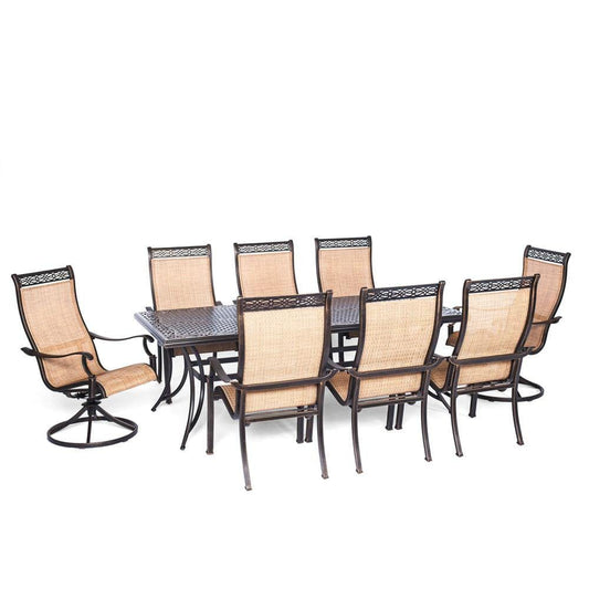 Hanover Outdoor Dining Set Hanover Manor 9-Piece Outdoor Dining Set with Two Swivel Rockers - MANDN9PCSW-2
