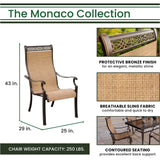 Hanover Outdoor Dining Set Hanover Monaco 5-Piece Outdoor Dining Set | 4 Sling Dining Chairs, 51" Round Tile Top Table | MONACO5PC